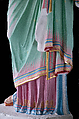 Reconstruction of a marble statue of a woman wrapping herself in a mantle (so-called Small Herculaneum Woman), Vinzenz Brinkmann, Marble stucco on plaster cast, natural pigments in egg tempera, gold foil